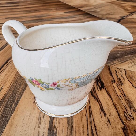 1930’s Edwin Knowles, Blue Dawn Collection, Semi-Vitreous, Creamer, 3.5”, 8oz - Picture 4 of 7